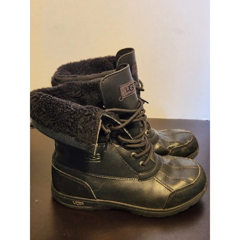 Ugg S/N 1098890k Lace Up Ankle Boots Black Size US 5 Winter Boot